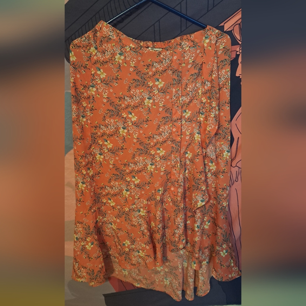 Floral Orange Skirt